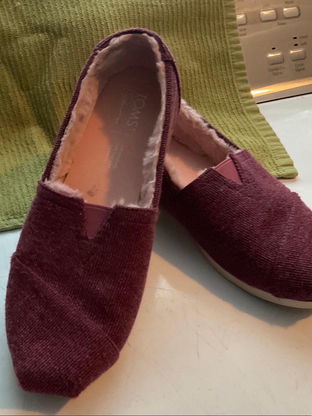 Toms Plush-Lined Slip-On Shoes in Wine